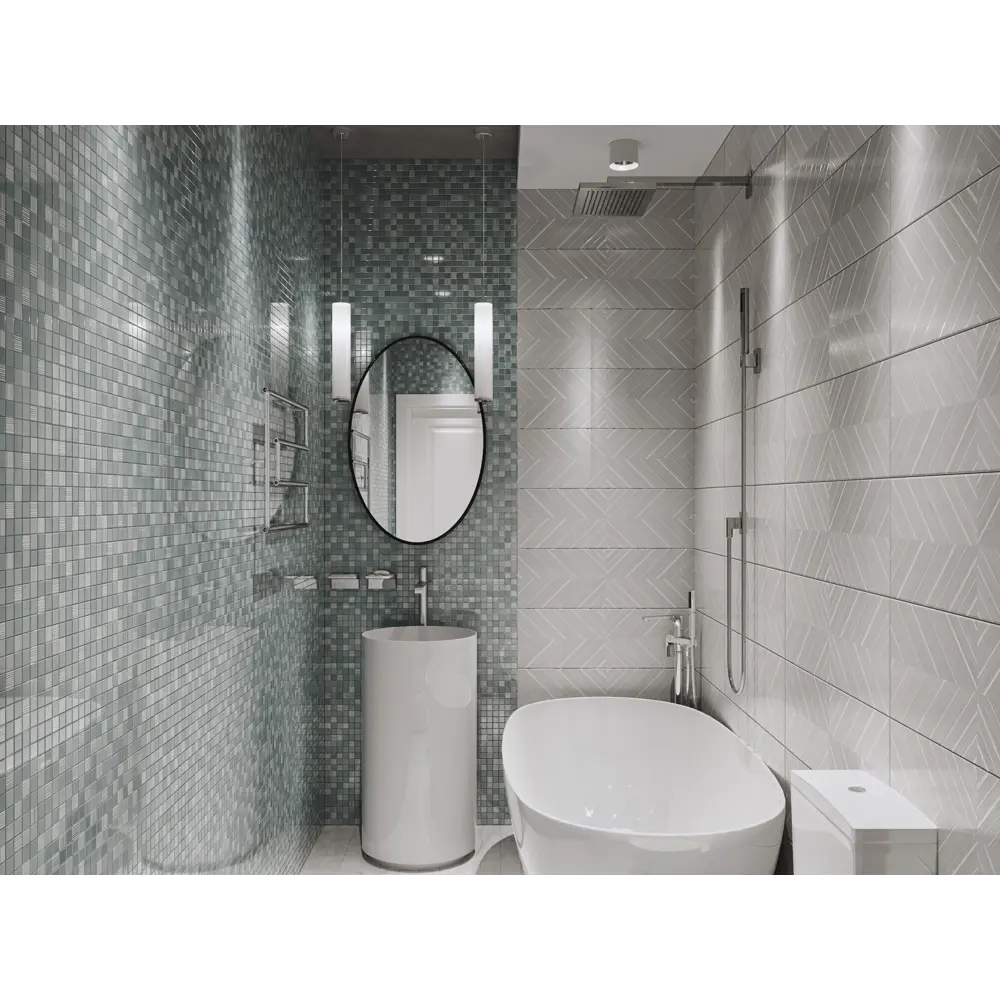 Плитка настенная Мелум 25х75 см цвет белый Santreyd STLM-2042088 - Вид №3