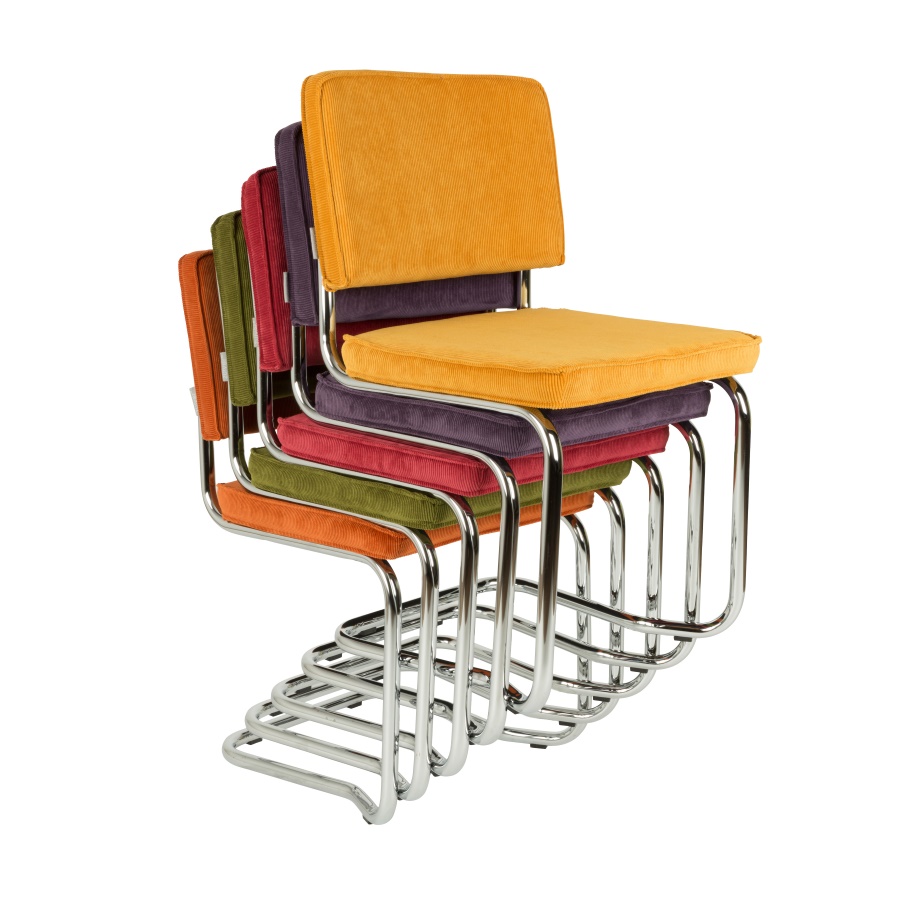 Стул Ridge Kink Rib оранжевый Zuiver 1100057 - Вид №8