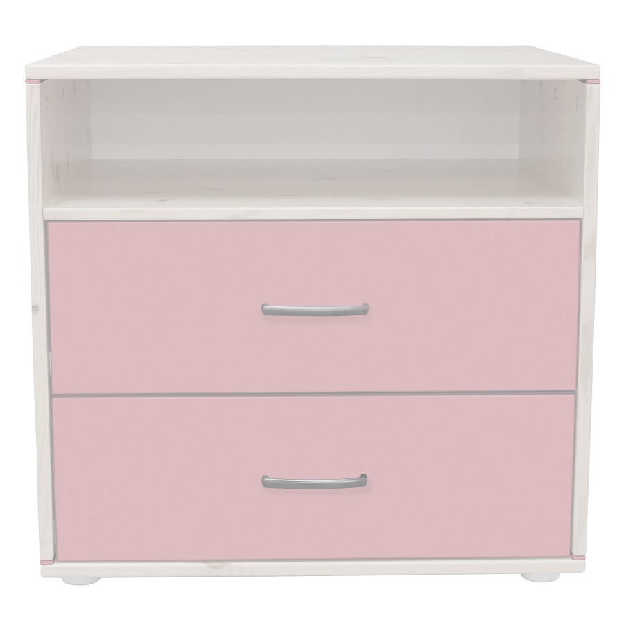 Комод Flexa Classiс storage с 2 выдвижными ящиками и 1 полкой, белый/искусственно состаренный/розовы 812431466 - Вид №1