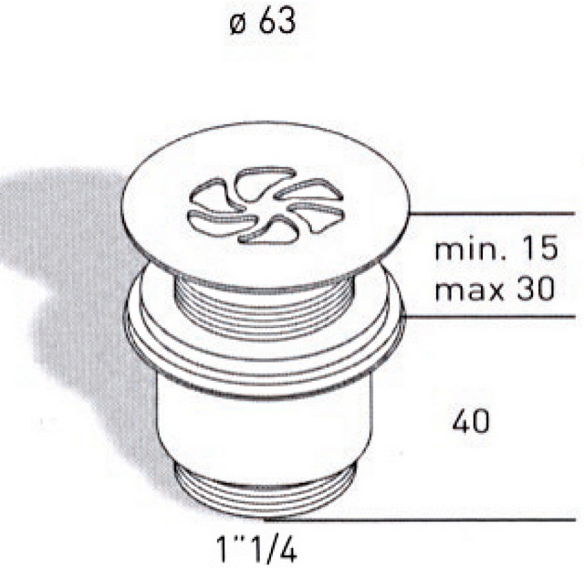 Донный клапан MIGLIORE без перелива ML.RIC-10.125.CR - хром  - Вид №1