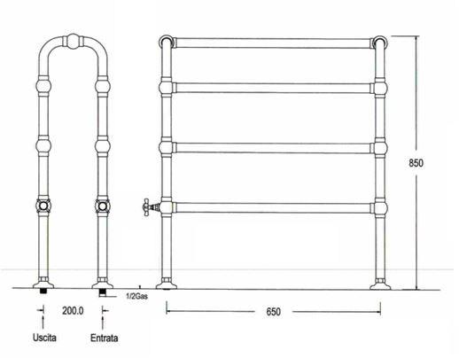 BLEU PROVENCE Напольный металлический полотенцесушитель Scaldasalviette sun-id-1507881 - Вид №1
