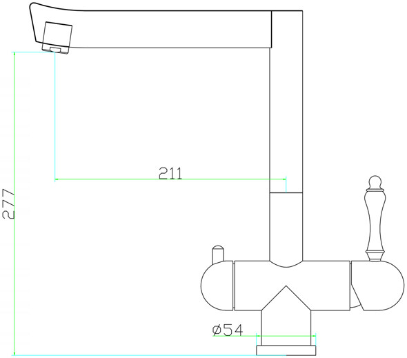 Смеситель ZorG Inox Lora SZR-1017-7B для кухонной мойки, сталь - Вид №1