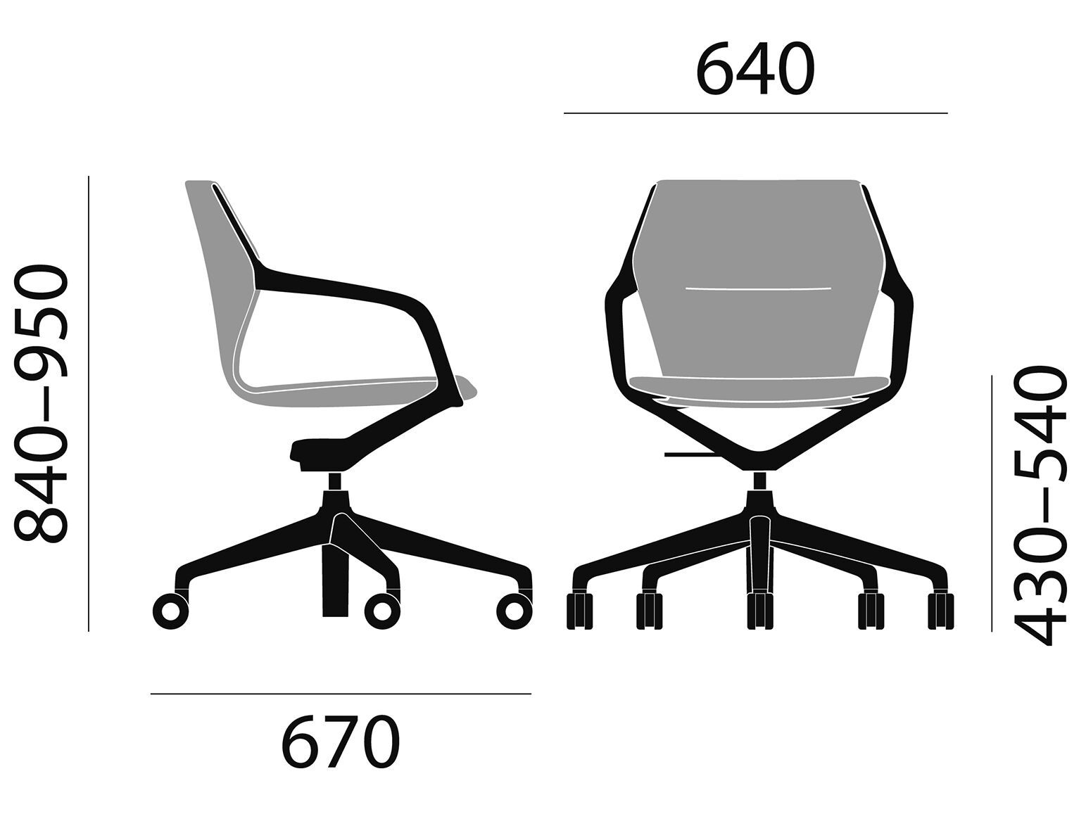 Вращающееся офисное кресло с колесами Brunner ARCH-00126478 - Вид №3