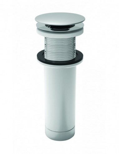 128500 000 00  Универсальный слив с вертикальным сифоном, без фонаря, Вертикальный сифонет, двустворчатый клапан Д. 65 мм, хромированная латунь Valentin Хром  - Вид №1