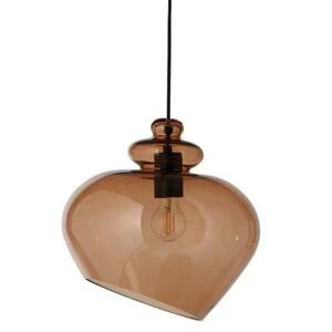 Лампа подвесная Grace, ø30 см, бронзовое стекло, черный цоколь