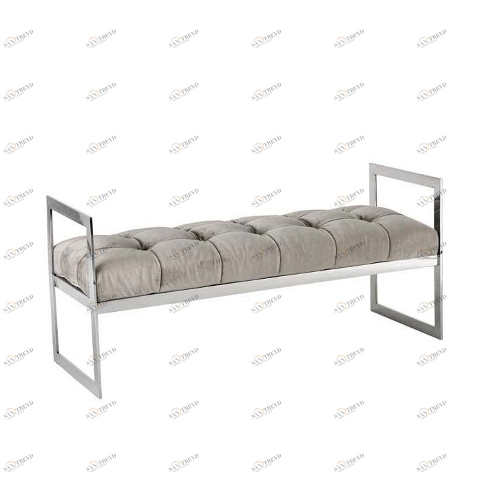 Банкетка Domani хром серая DELIGHT COLLECTION ДИЗАЙНЕРСКИЕ 248027 Хром 