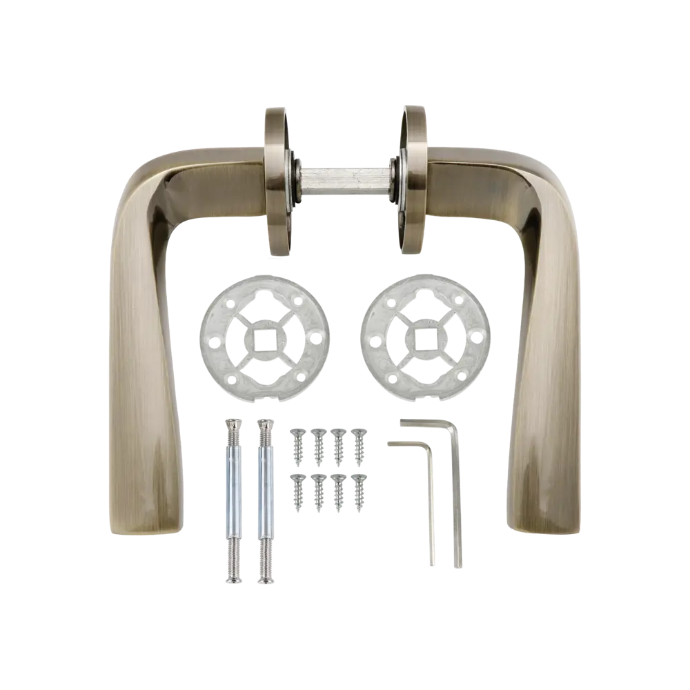 Дверная ручка на розетке KREAFORTA Бронза без запирания цвет бронза STLM-2192992 - Вид №1