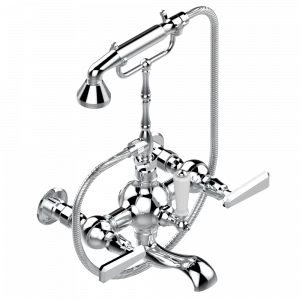 A58-14B Смеситель "телефон" для ванны/душа встраиваемый в стену / переключатель - 200 между центрами Thg-paris Tradition с рукоятками Хромированный