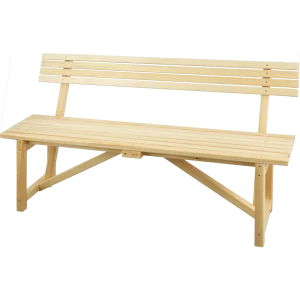 Скамейка садовая со спинкой 150x44x84 см дерево светло-коричневая 18587006 STLM-2082325