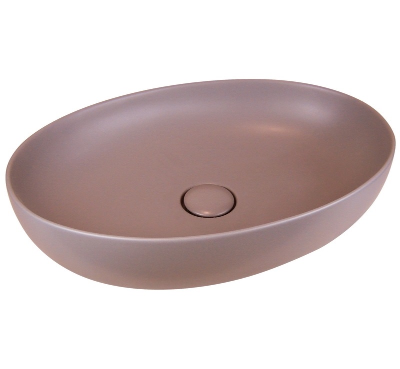 L616T0R0V0142 Раковина накладная ELITE OVAL M 555х385х140 мм без перелива Розовый матовый AeT ITALIA