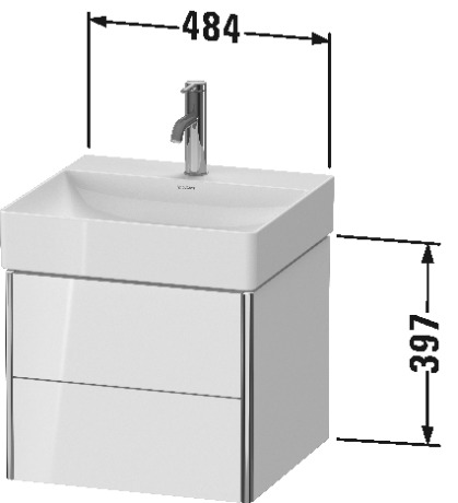 XS416004040 XSquare Тумбочка подвесная Черный глянцевый лак Duravit - Вид №1