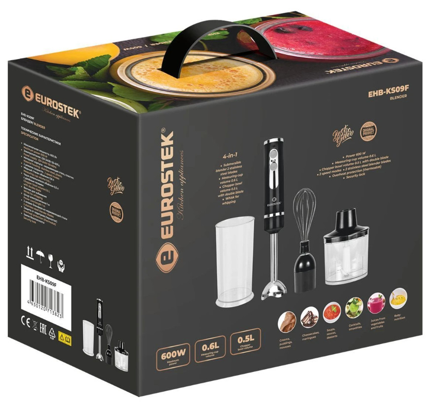 9047193 Блендер погружной Eurostek EHB-KS09F черный STDN-0115040 - Вид №2