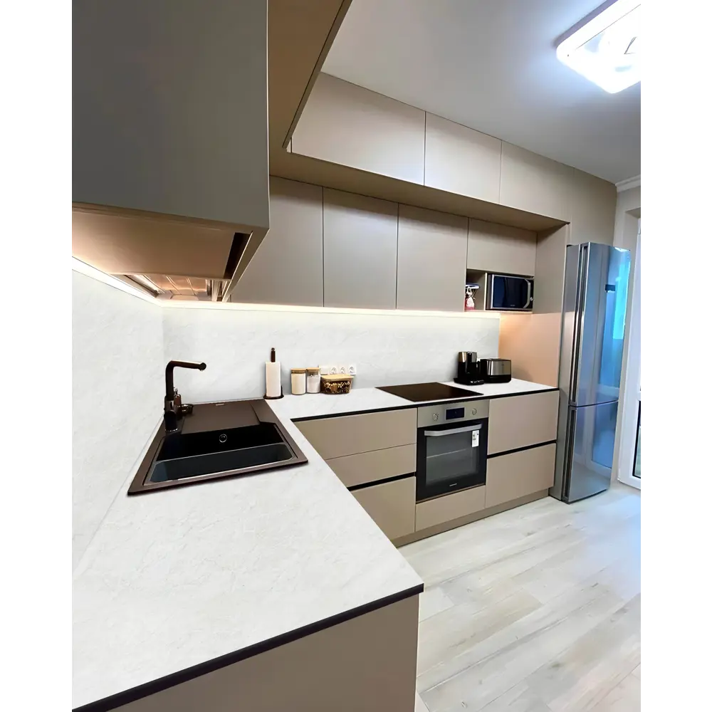 Кухонная столешница Мрамор 120x60x1.6 см HPL-пластик цвет белый Santreyd STLM-2152234 - Вид №6