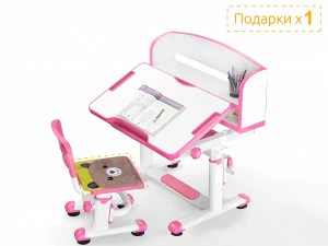 Стол детский со стулом розовый BD-10 Pink MEALUX EVO  00-3950464 Белый;розовый