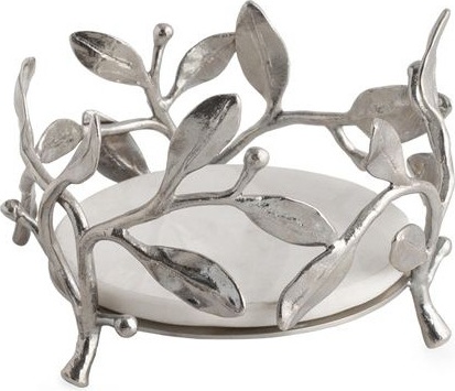 10636976 Michael Aram Набор подставка и стоппер для вина Michael Aram Лавровый лист, сталь Сталь 