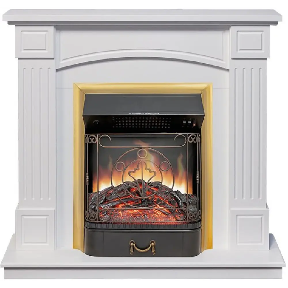 Каминокомплект Royal Flame Boston STD Majestic FX Brass 1.5 кВт цвет белый STLM-2122545