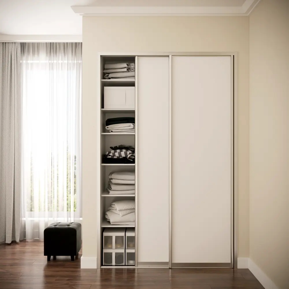 Дверь-купе KONSENSA 244.5x90.4 см МДФ цвет белый профиль матовое серебро STLM-2131543 - Вид №9