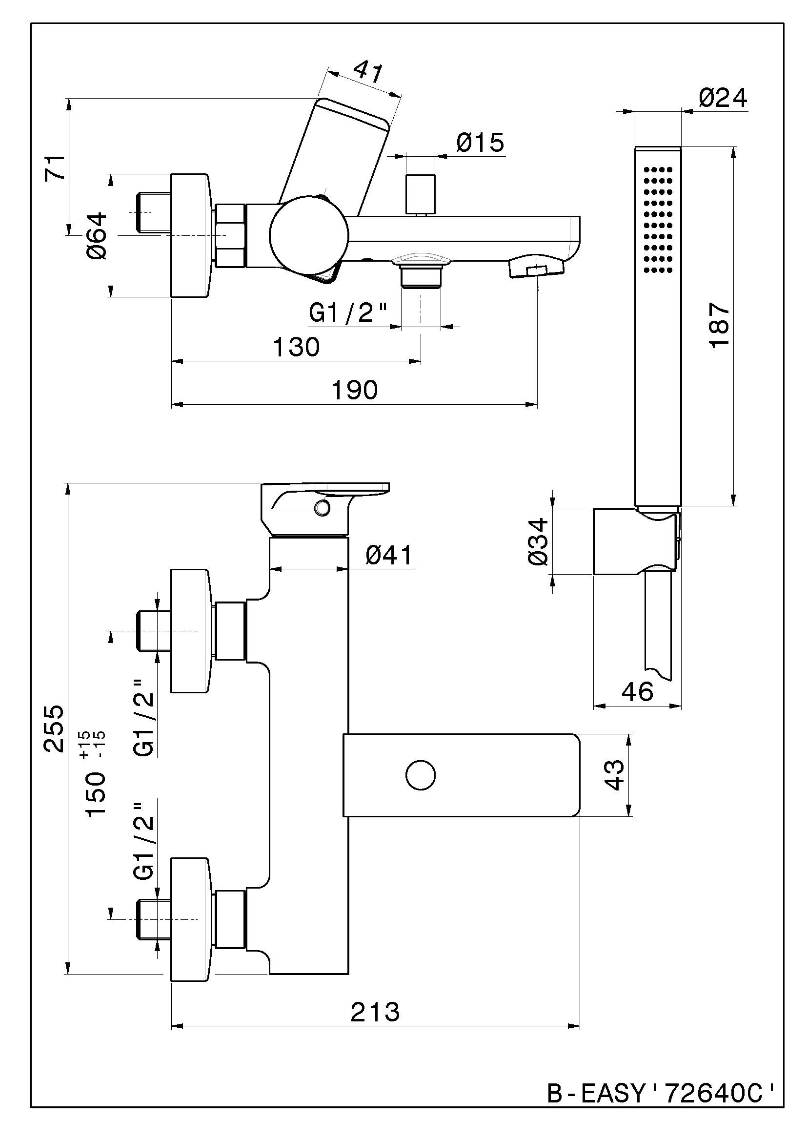 Комплект внешней ванны с ручным душем Newform B-EASY ARCH-00083588 - Вид №1