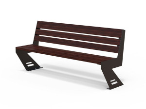 Деревянная скамья со спинкой