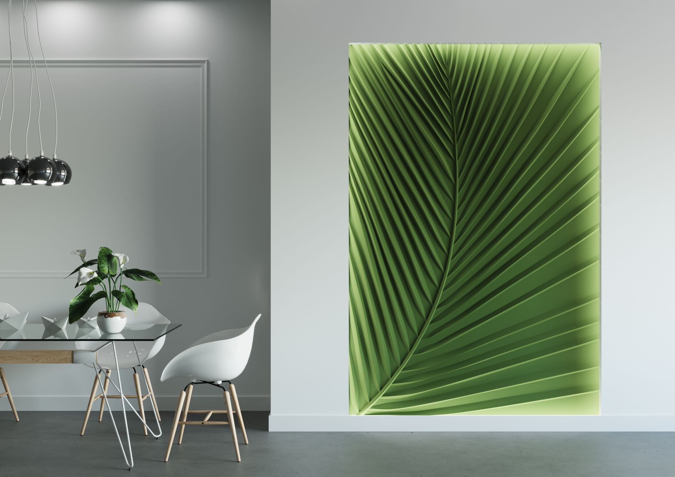 Трехмерная декоративная гипсовая панель WallDeco LEAF ARCH-00072138 - Вид №2