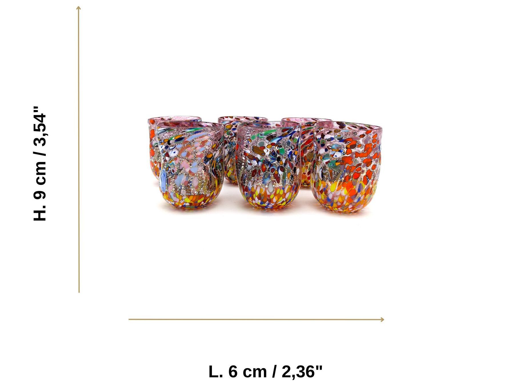 Набор из шести стаканов из муранского стекла ручной работы YourMurano готы ARCH-00023287 - Вид №10
