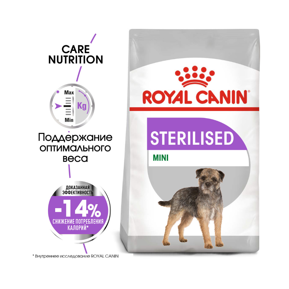 ПР0050010 Корм для собак Size Mini Sterilised сух. 3кг ROYAL CANIN  - Вид №1