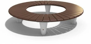 ENCHO ENCHEV - ETE Круглая скамья из бетона и дерева без спинки  151