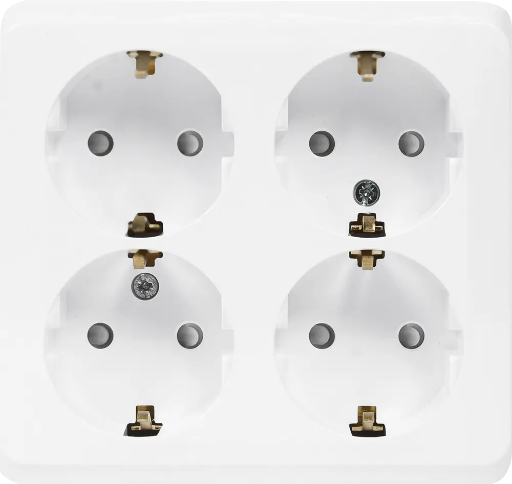 Четверная розетка SYSTEME ELECTRIC Этюд с заземлением для открытого монтажа 17985643