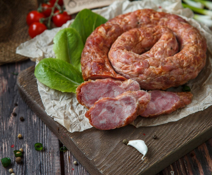 5237 Колбаска запеченная на дровах. ( по-домашнему) Вкусляндия  - Вид №1