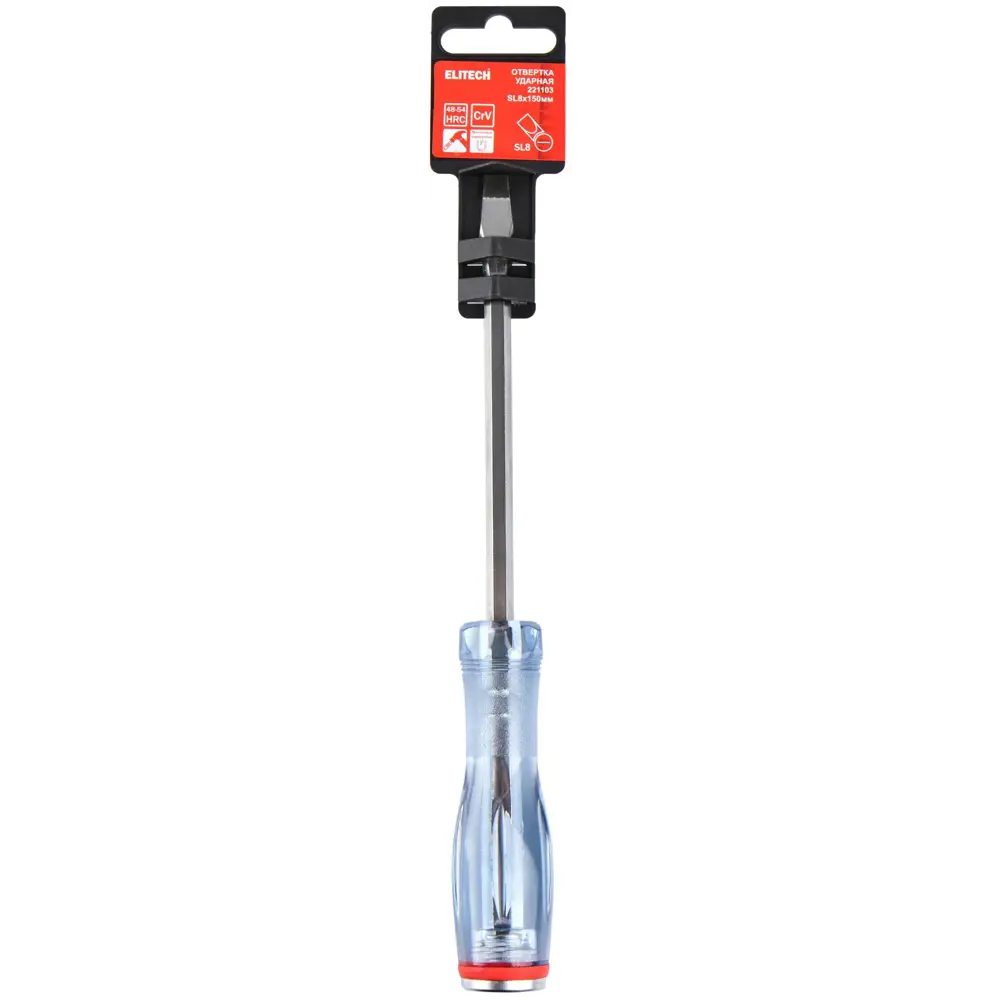 Ударная отвертка Elitech 221103 SL8.0x150 мм с магнитным наконечником 89407142 STLM-1576597 - Вид №6