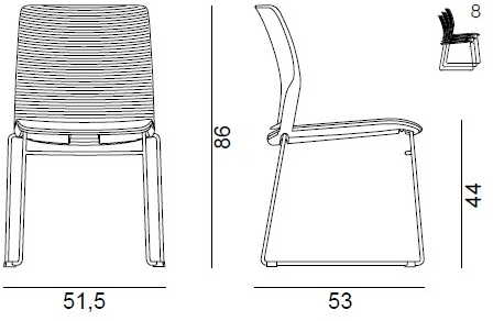 Quadrifoglio Стул для конференций из полипропилена с откидной крышкой Close sun-id-1460157 - Вид №1