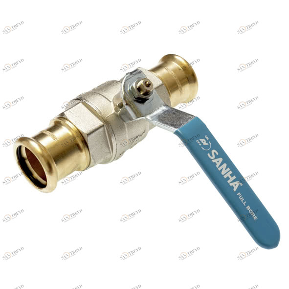 18802MS42 SANHA 8802MS кран шаровый пресс, ВПр-ВПр, латунь 42 мм 