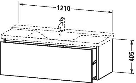 XS408301818 Тумбочка подвесная XSquare #XS4083 1210 x 473 мм Белый матовый, декор Duravit - Вид №1