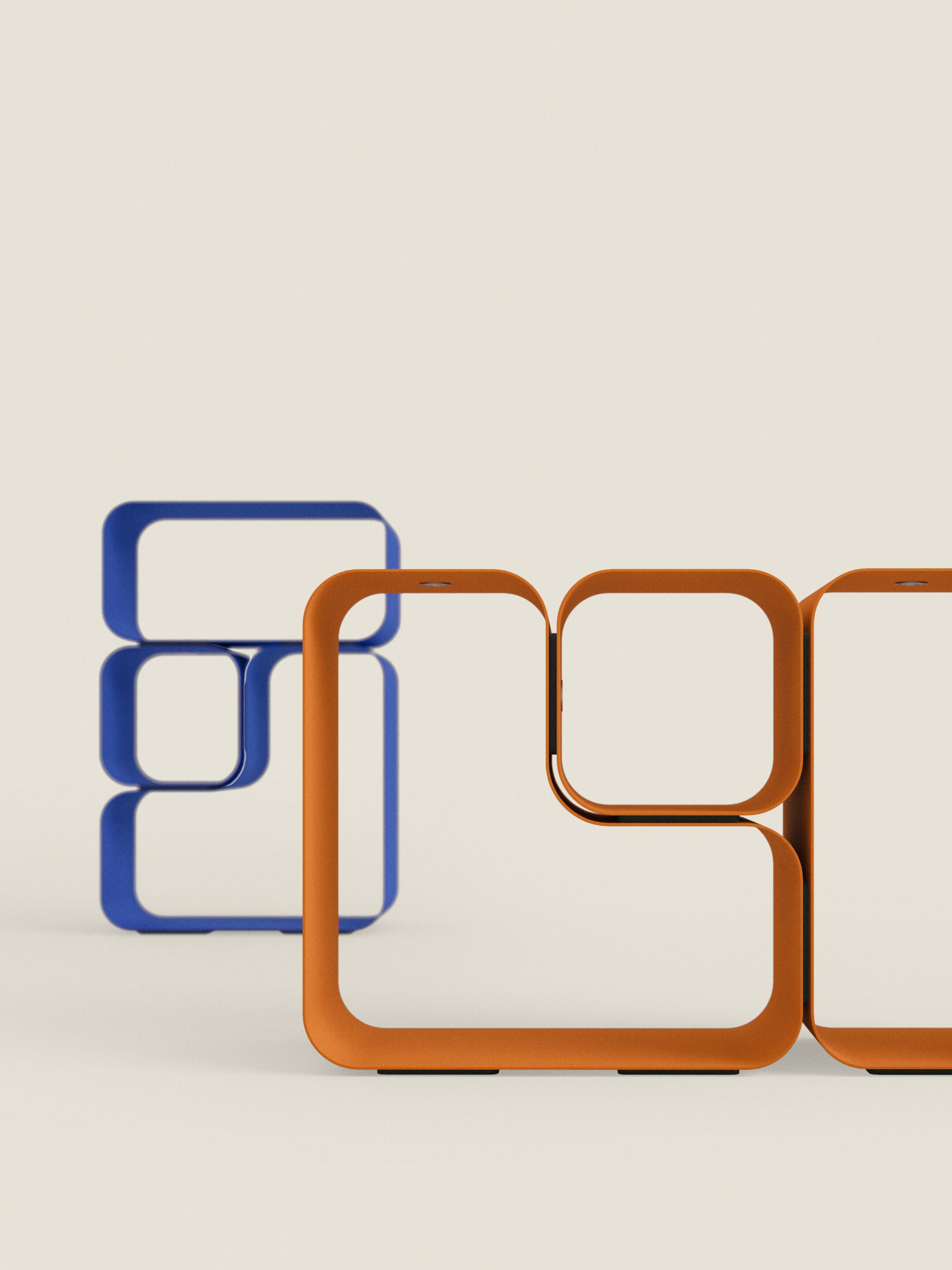 Раскрашенный металлический секционный самонесущий книжный шкаф Desalto REBUS ARCH-00133343 - Вид №3