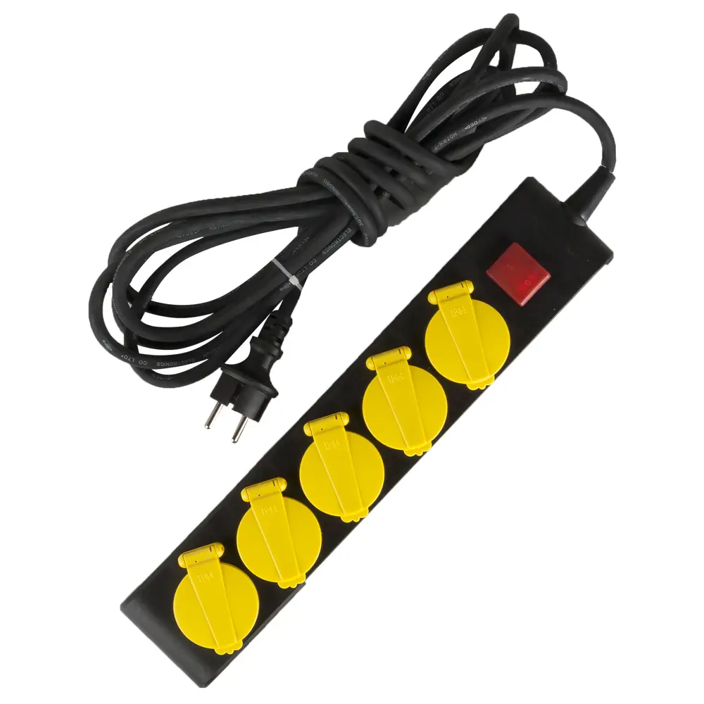 Удлинитель с заземлением Electraline 5 розеток 5 м выключатель, цвет белый STLM-2120978 - Вид №1