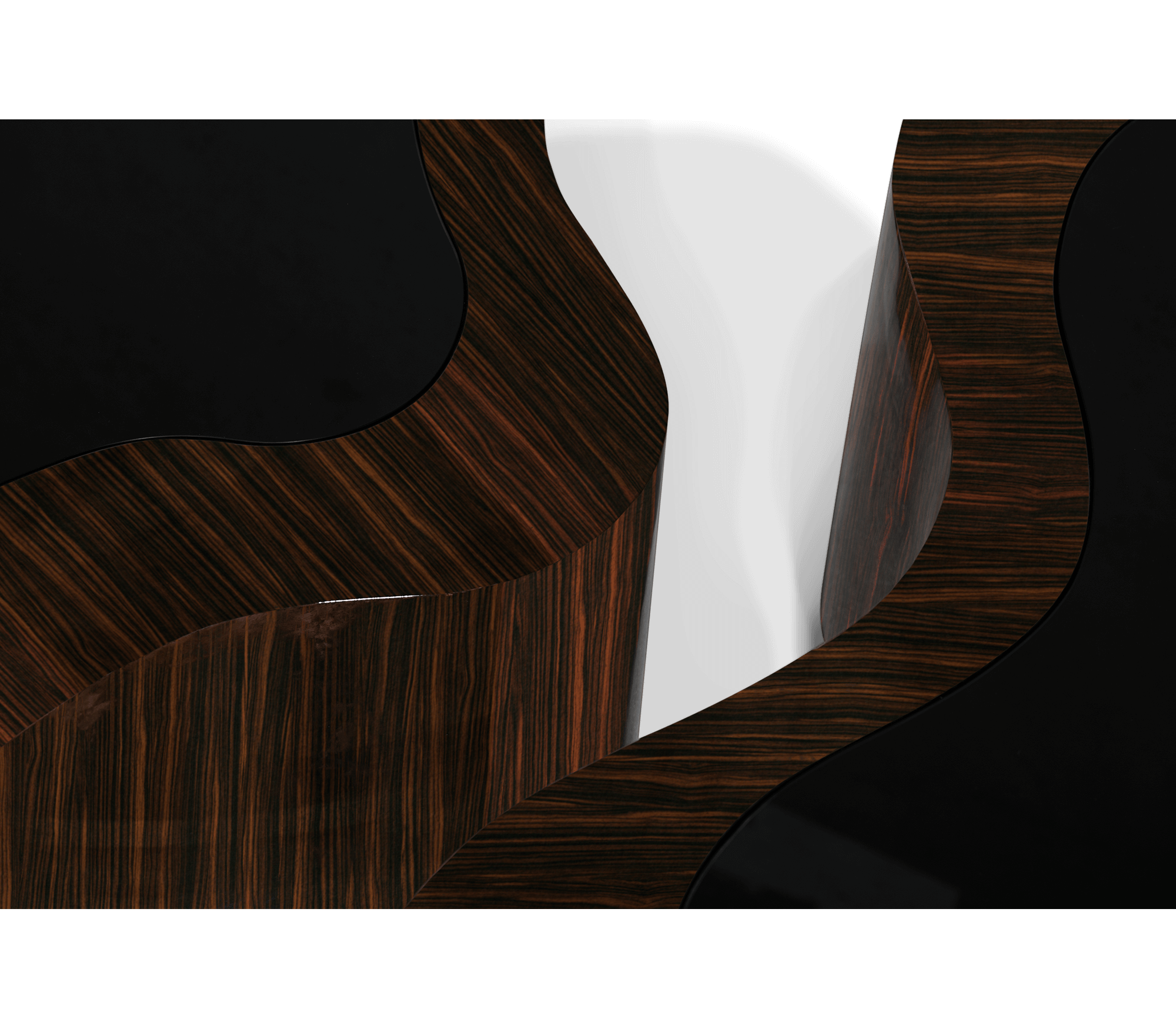 0-055 Центральный стол Wave из черного дерева Boca Do Lobo  - Вид №1