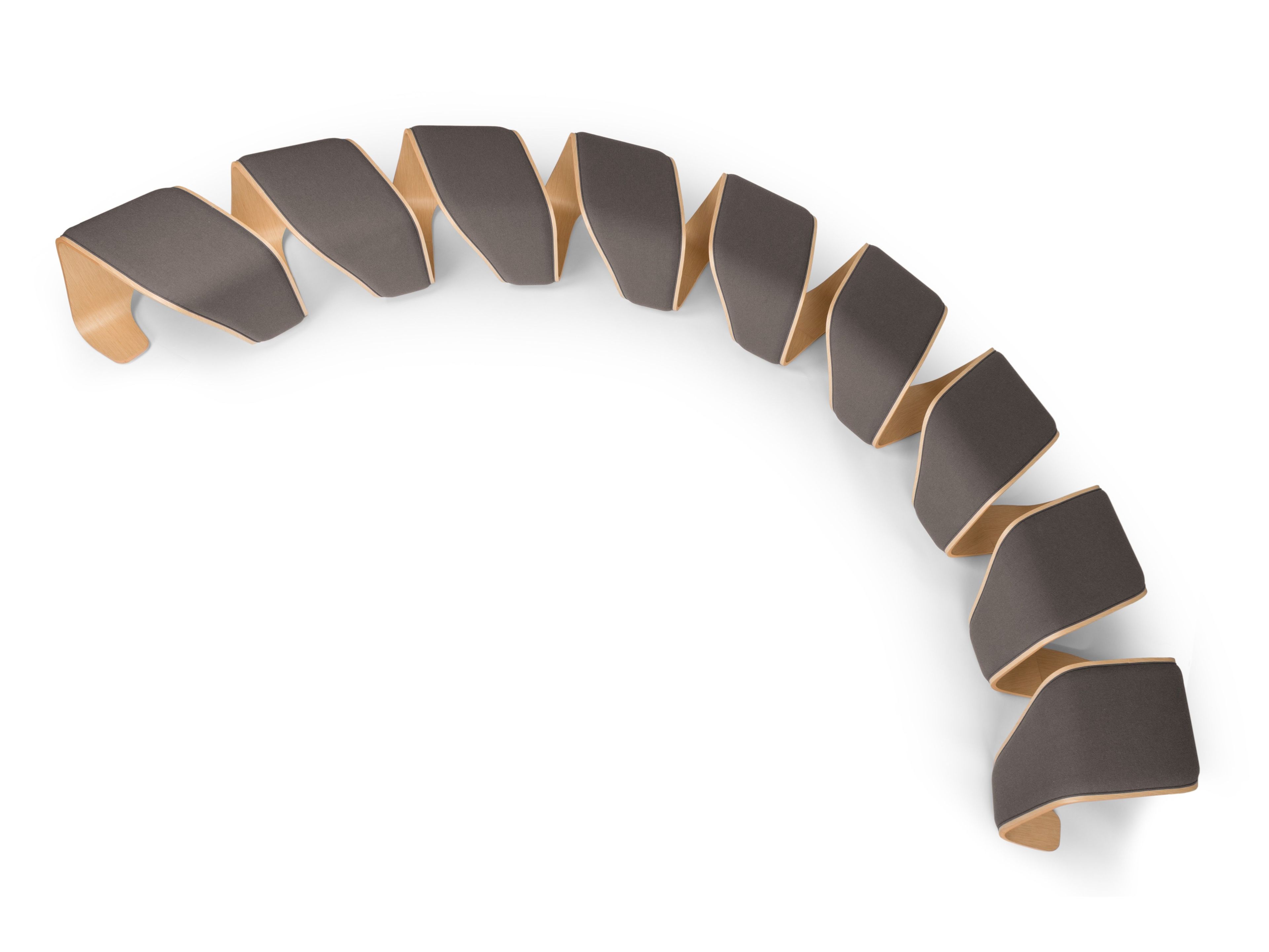 Деревянная модульная мягкая изогнутая скамья True Design ДНК ARCH-00107917 - Вид №1