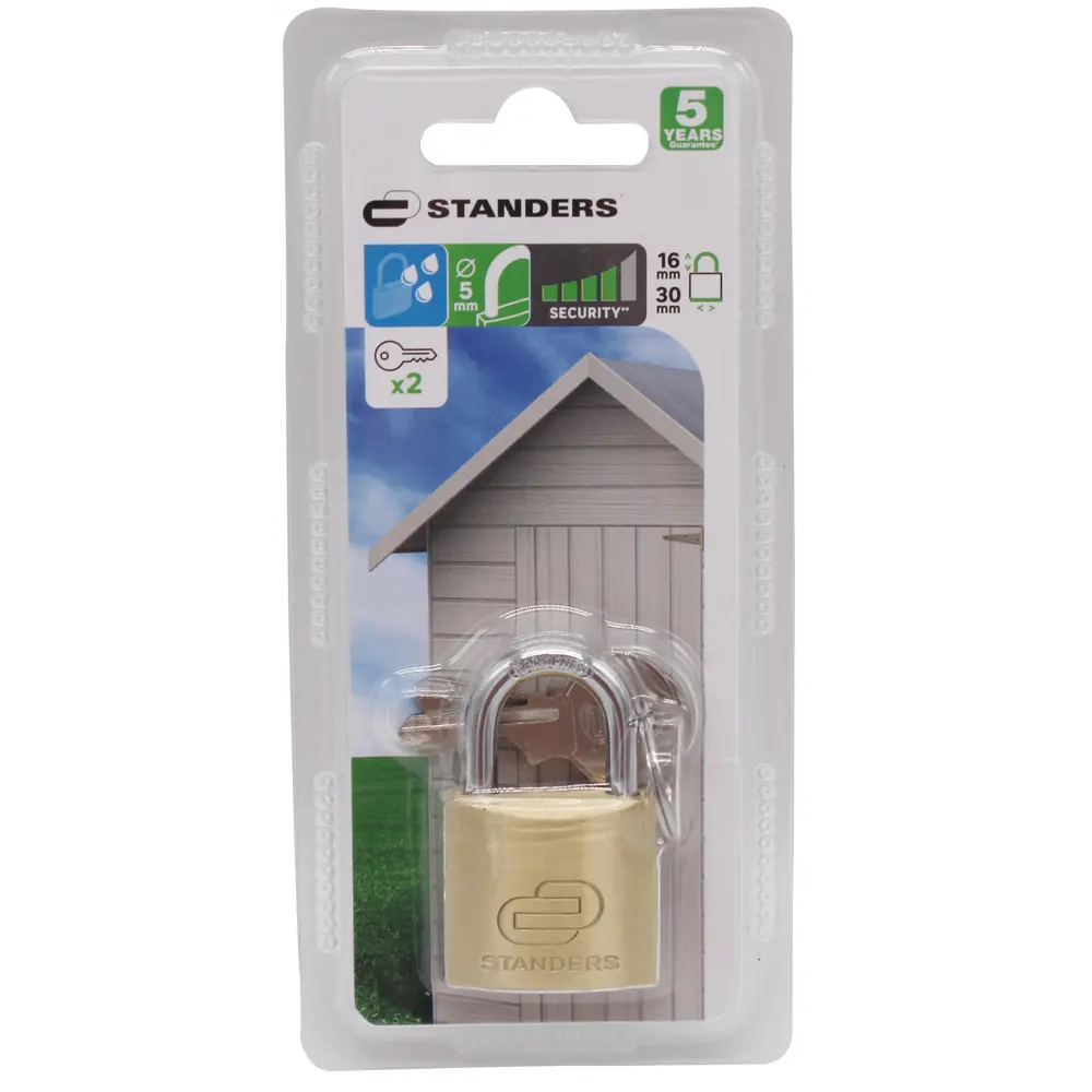 Навесной замок Standers в латунном корпусе с усиленной дужкой 82247255 STLM-0023017 - Вид №2