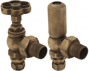 HAN017 Впускной ручной радиаторный клапан Daisy Wheel 15 мм (античная латунь) Сarronheating