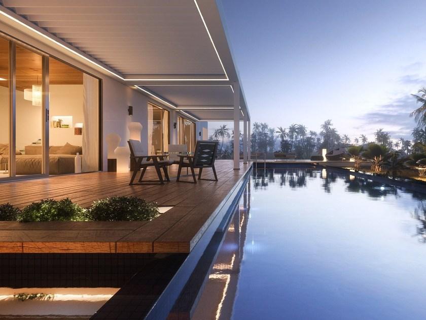 HELLA Алюминиевая пергола с регулируемыми жалюзи и подсветкой sun-id-1417302 - Вид №1