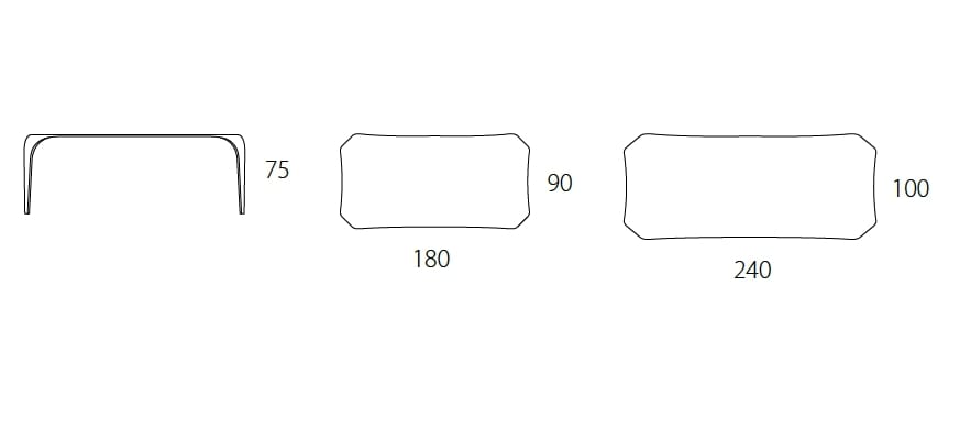 Прямоугольный кухонный стол из Tecnoril® RIFLESSI уникальный ARCH-00000375 - Вид №3