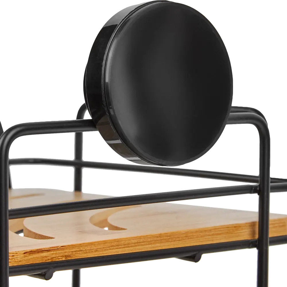 Полка для ванной угловая Primanova двухъярусная 20 см цвет черный Полка Бамбук STLM-2195437 - Вид №1