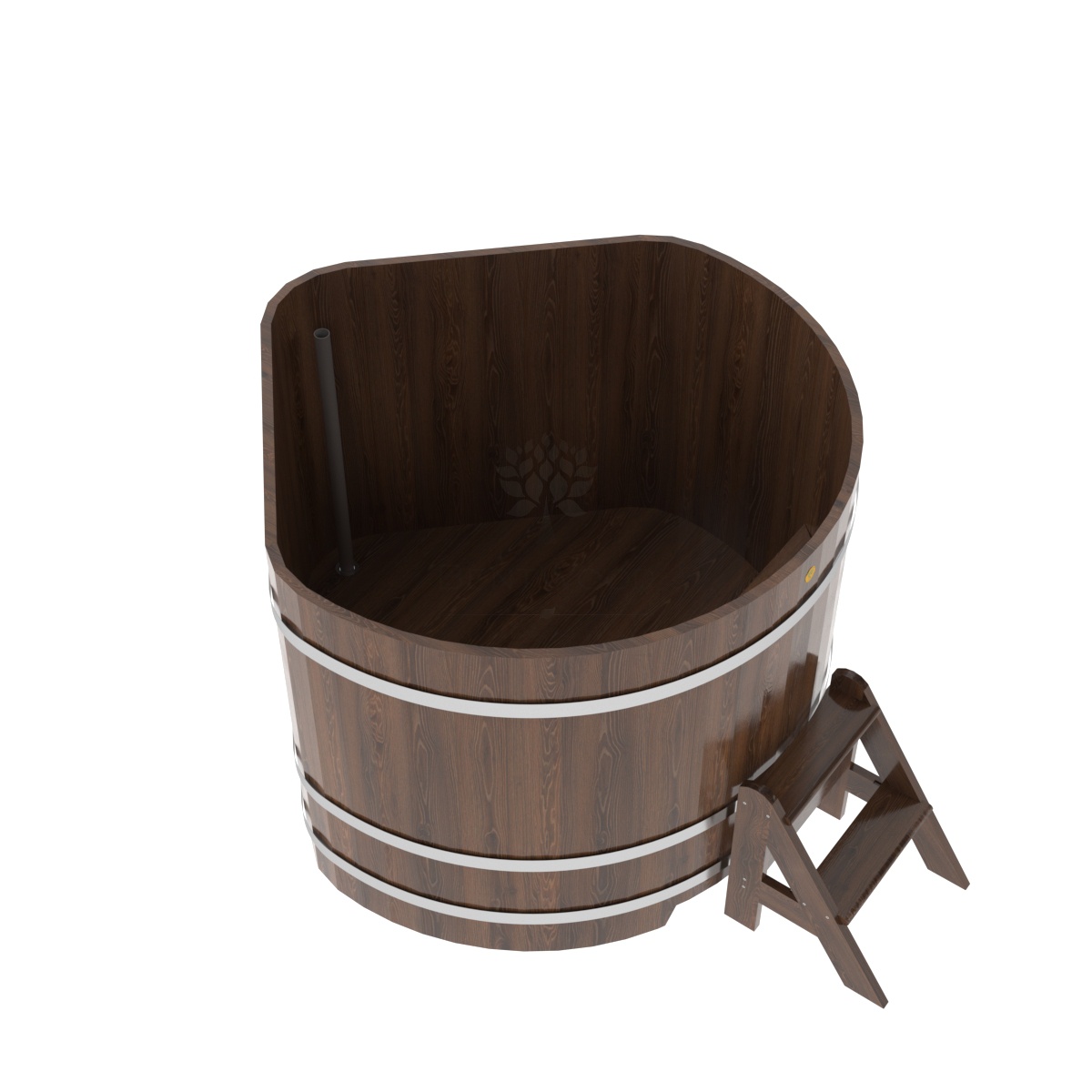 1365 Купель угловая из дуба 1,37х1,37х1,1 морёная Alyarus  - Вид №1