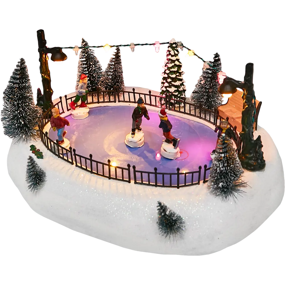 87547218 Композиция новогодняя светодиодная Дети на катке 27x20x13 см STLM-1373902 Santreyd  - Вид №3