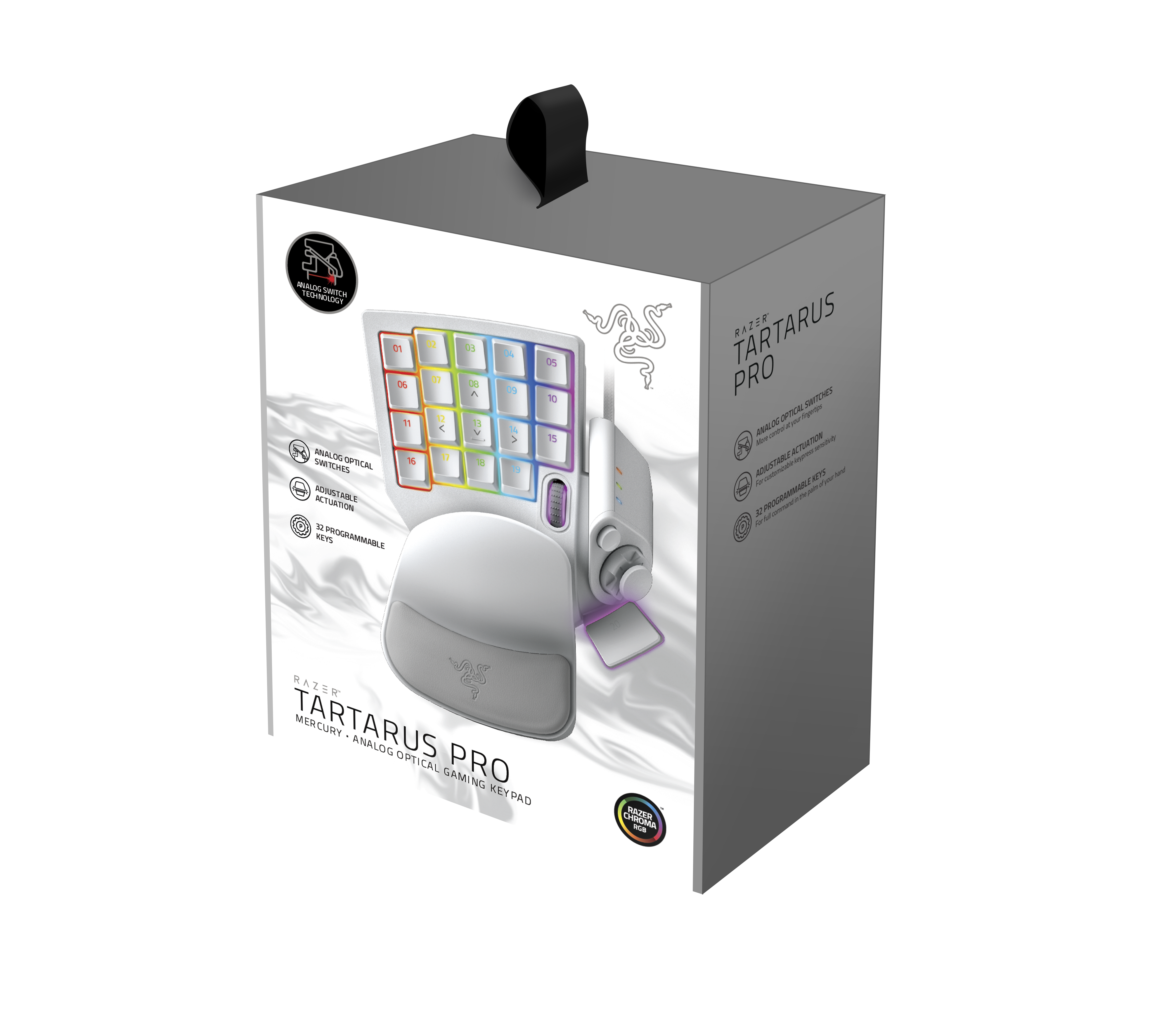 RZ07-03110200-R3M1 tartarus pro – analog optical gaming keypad - mercury – frml packaging Razer Santreyd  - Вид №4