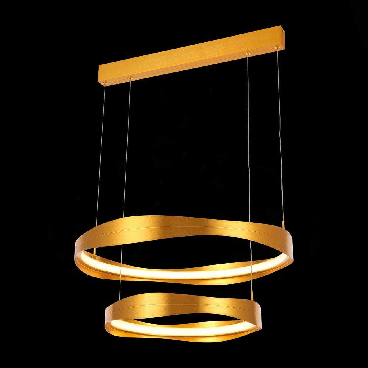 Подвесной светильник светодиодный золотой Elazzo SL1594.203.02 ST LUCE ДИЗАЙНЕРСКИЕ, ОРИГИНАЛЬНЫЕ 00-3890137 Белый;золото  - Вид №2