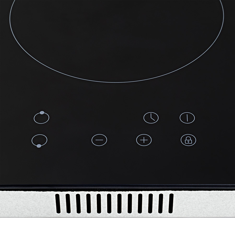 EVCE.292-BK Электрическая панель / домино, • тип: электрическая 30 см • тип установки: независимая • управление: фронтальное, сенсорное • нагревательный элемент: hi-light, 2шт • мощность конфорок, вт: 1800, 1200 • макс, потреб, мощность, вт: 3000 • матери Santreyd  - Вид №3