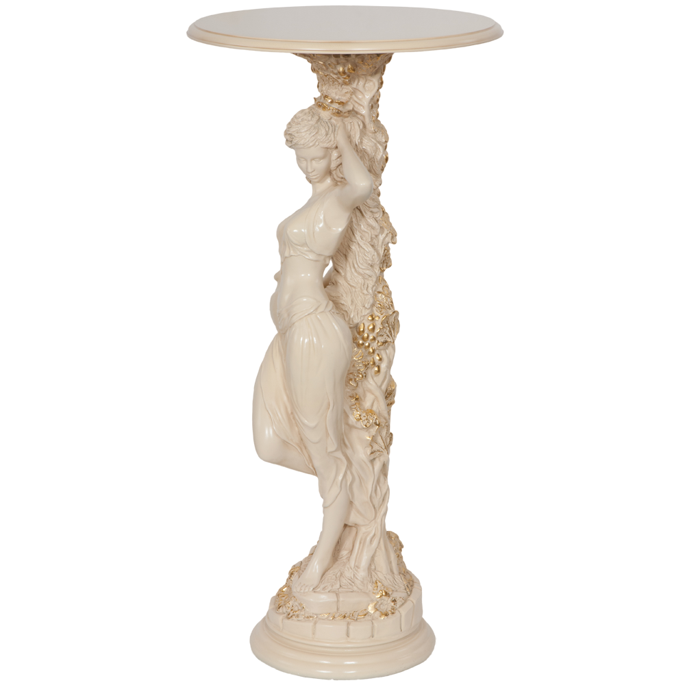 13055+11486 Подставка декоративная Девушка с кувшином Айвори BOGACHO  - Вид №2