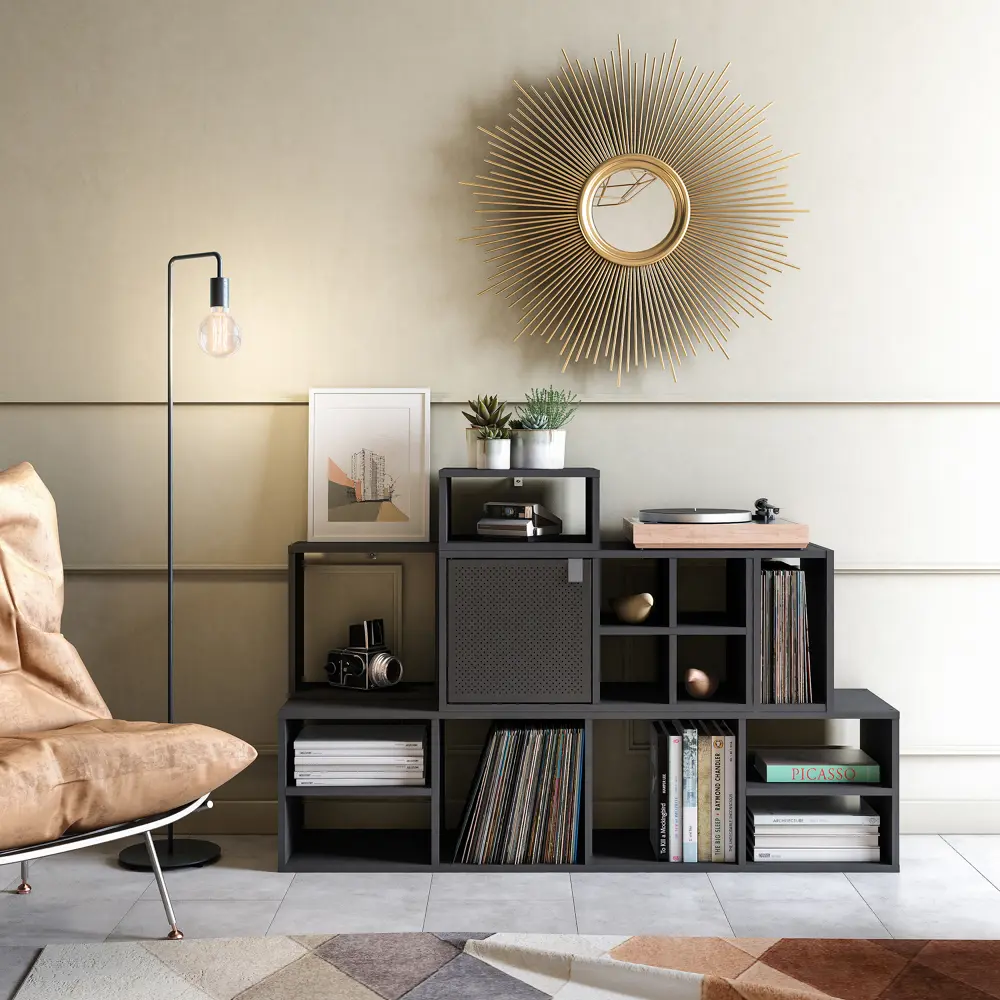 Дверь для стеллажа Spaceo Kub Paris 32x32 см металл цвет черный STLM-2097549 - Вид №9