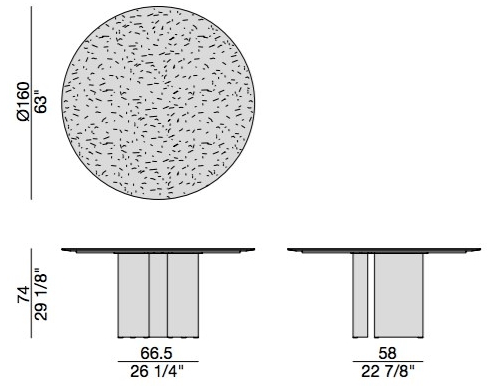 Porada Круглый стол из мрамора калакатта и основание из ореха каналетта Twenty sun-id-1376389 - Вид №3